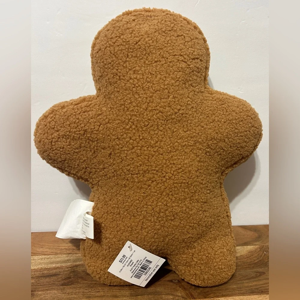 Hobby Lobby Gingerbread Man Plush Pillow 13”X15” Christmas Decor NWT